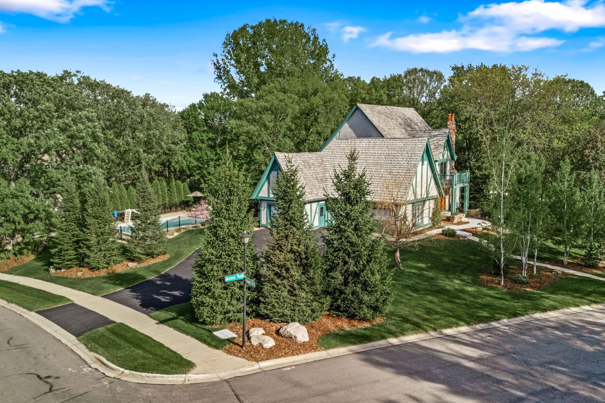 Quiet corner lot commanding .56 acres.