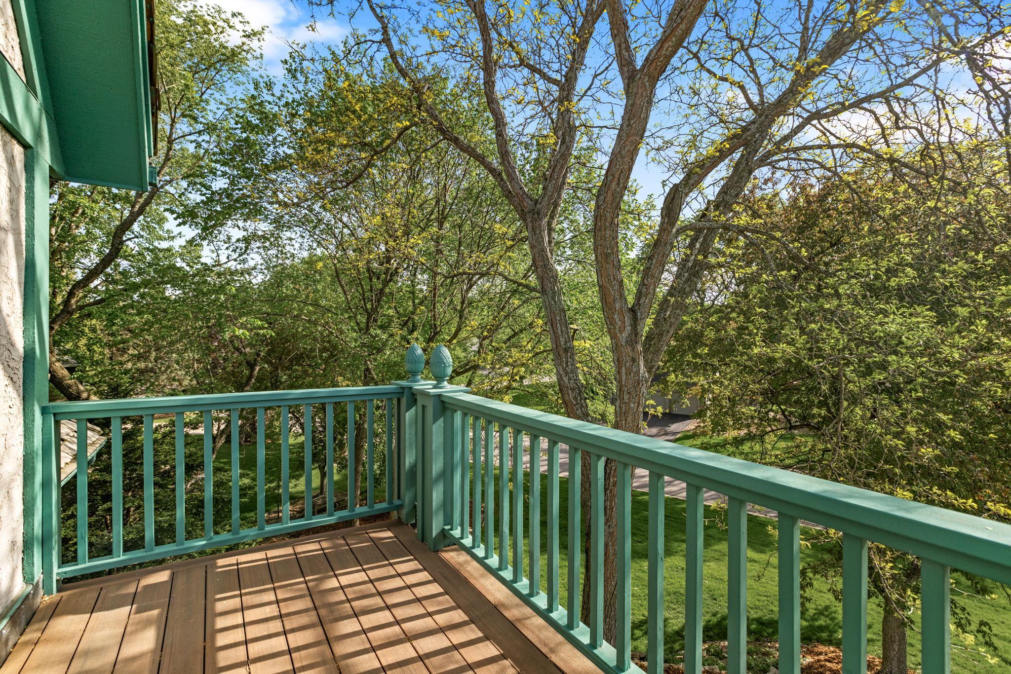 Private balcony off 4th bedroom with maintenance free decking and amazing views!