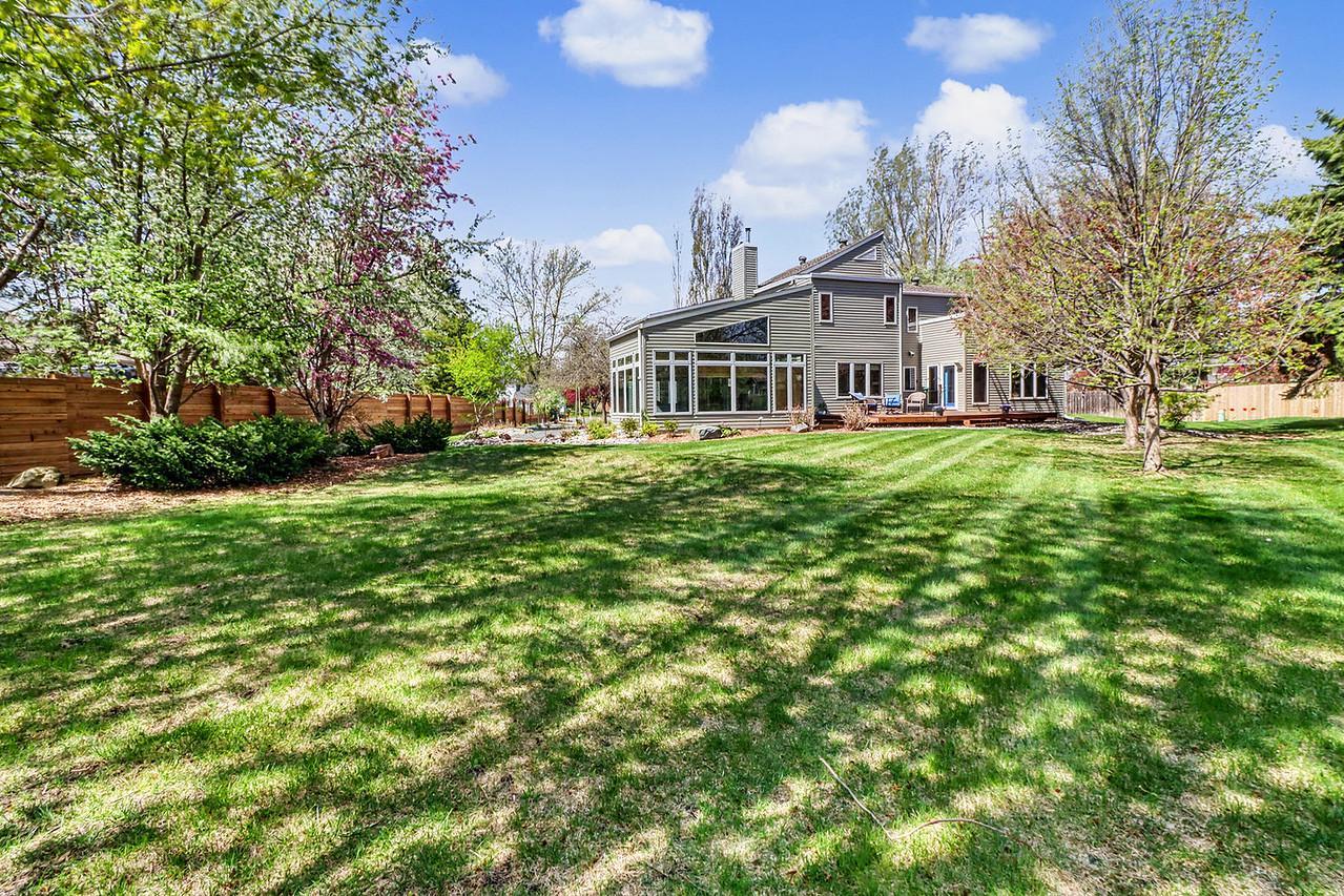 Large private backyard