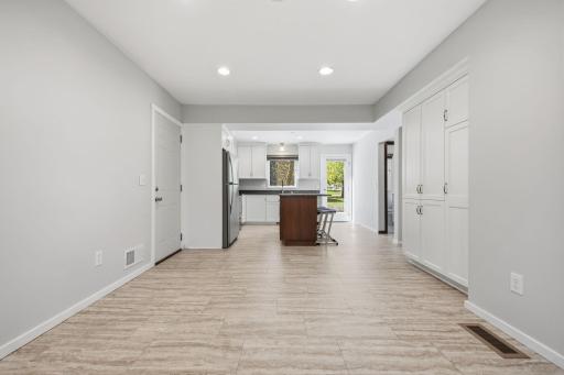 Large kitchen with casual dining space