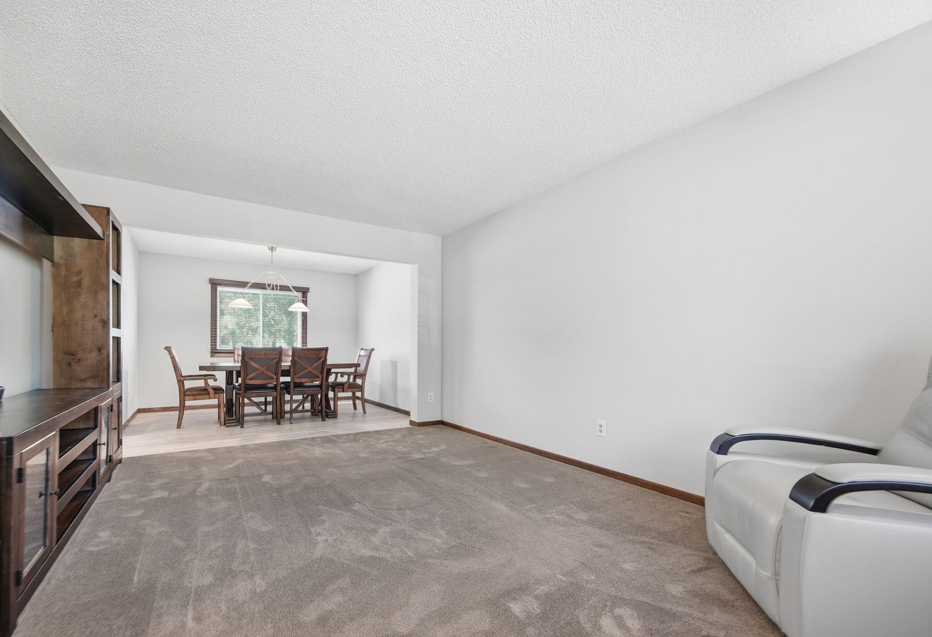 Open space living room & dining room space