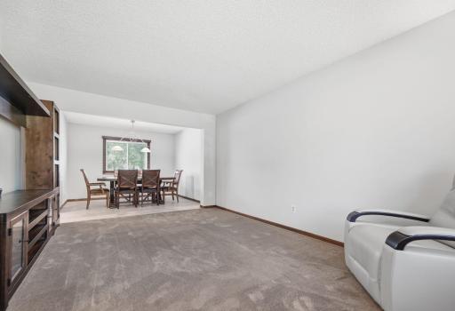 Open space living room & dining room space