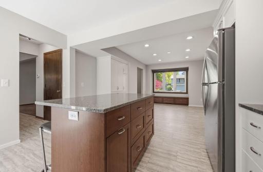 Updated kitchen with large center island
