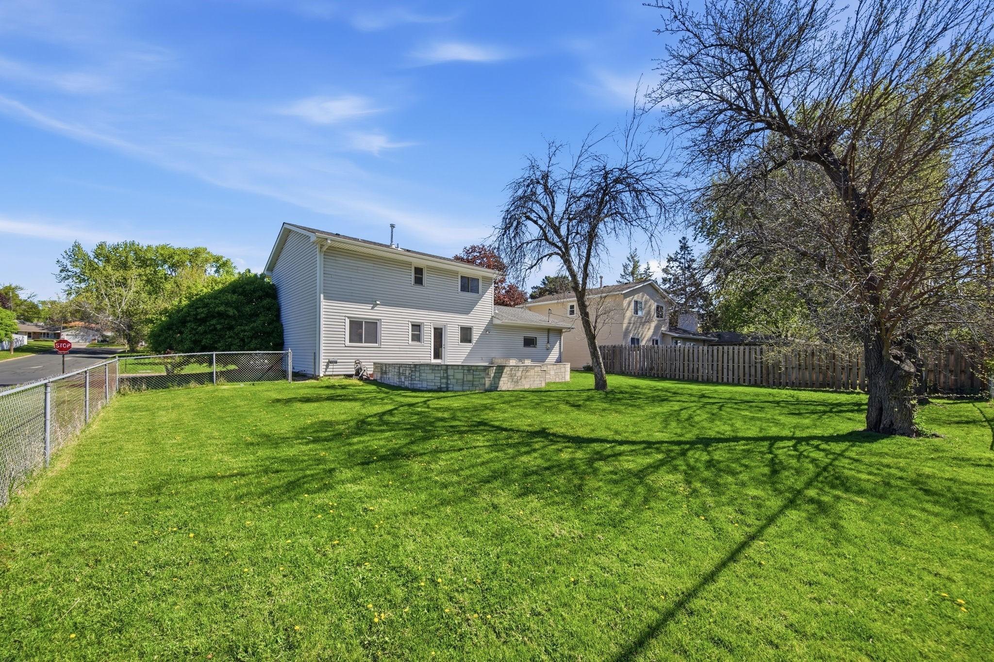 Large fenced backyard