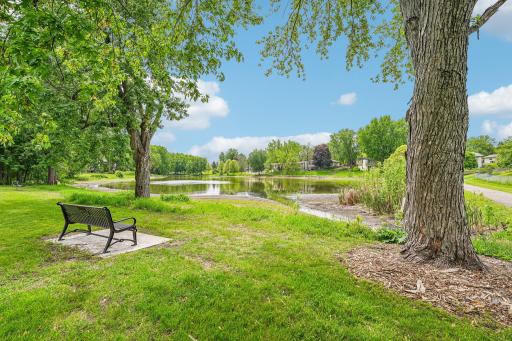 Take in the beautiful pond views from the comfort of your own backyard.