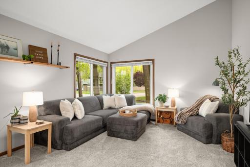Spacious living room w/lots of natural light