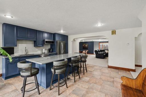 Attractive doorway to wet bar & family room