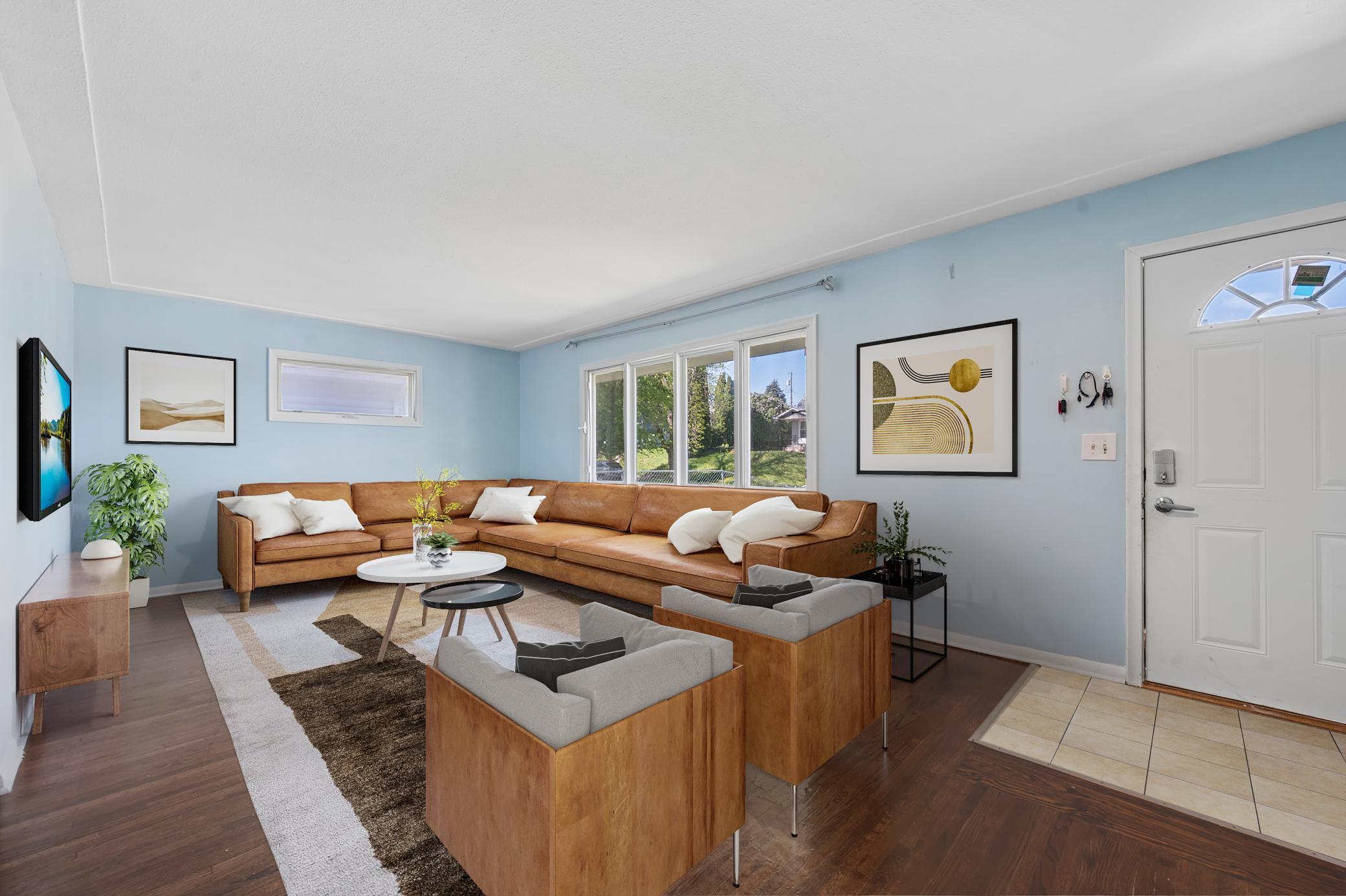 Living room was virtually staged