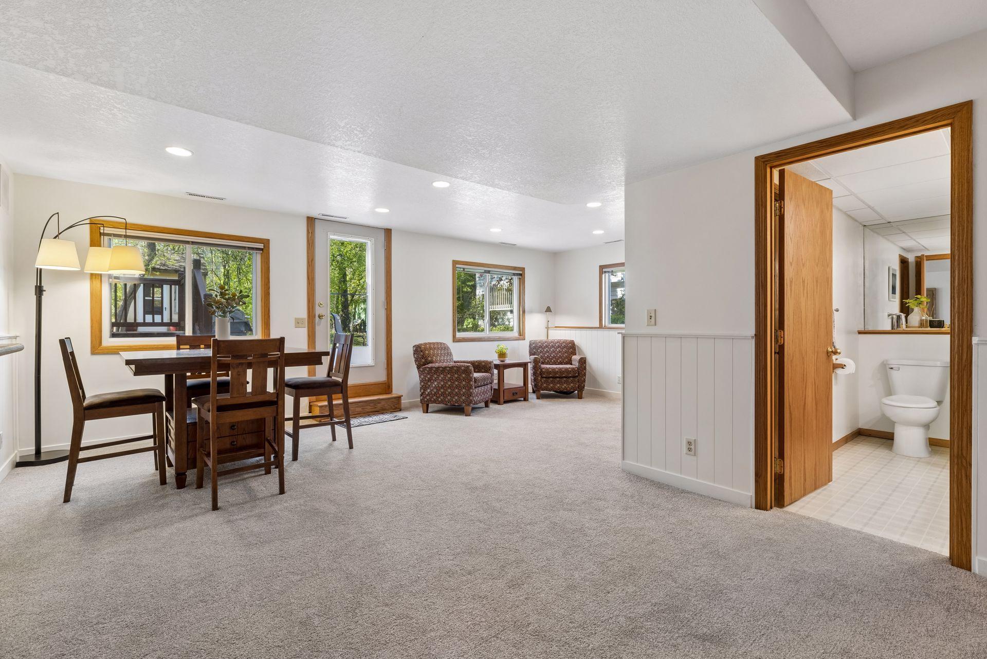 Lower level family room also features brand new carpet.