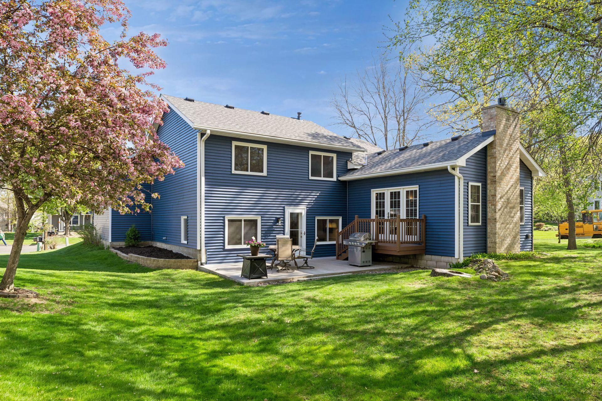 Spacious backyard offers room for activities and entertaining.