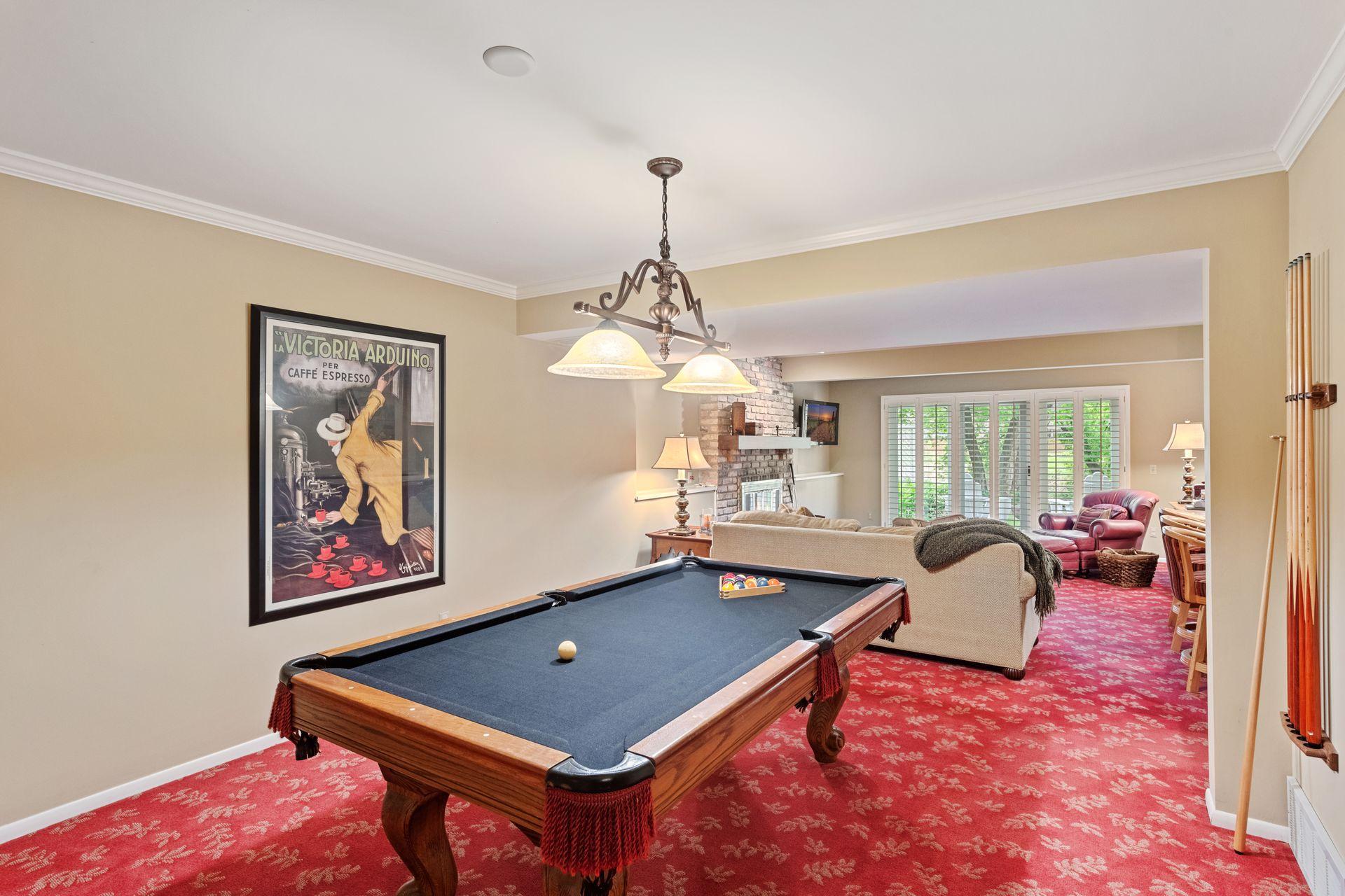 Space for a pool table or game table