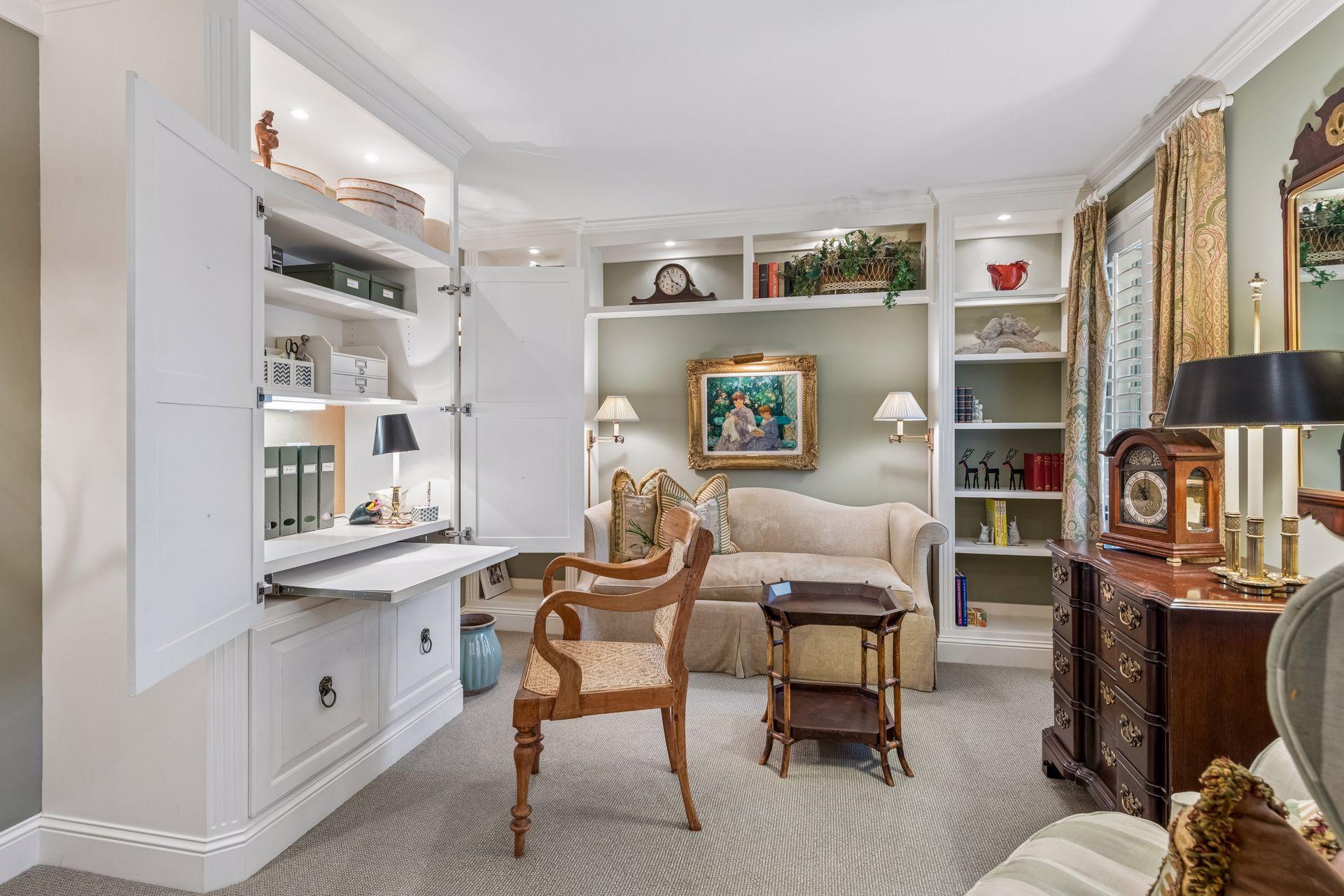Versatile room as an office space, reading nook, or craft room.