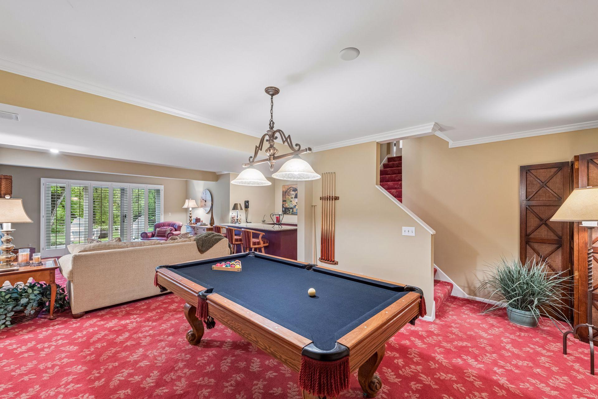 Head down to the lower level to discover space to entertain