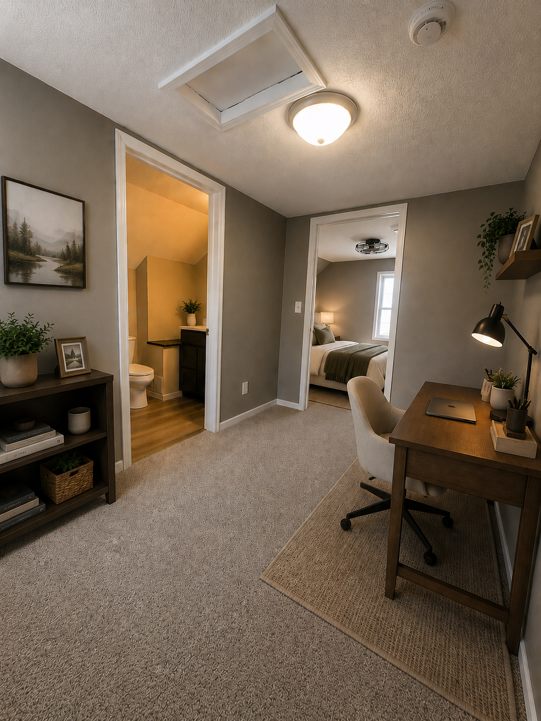Upper Level Landing Virtually Staged