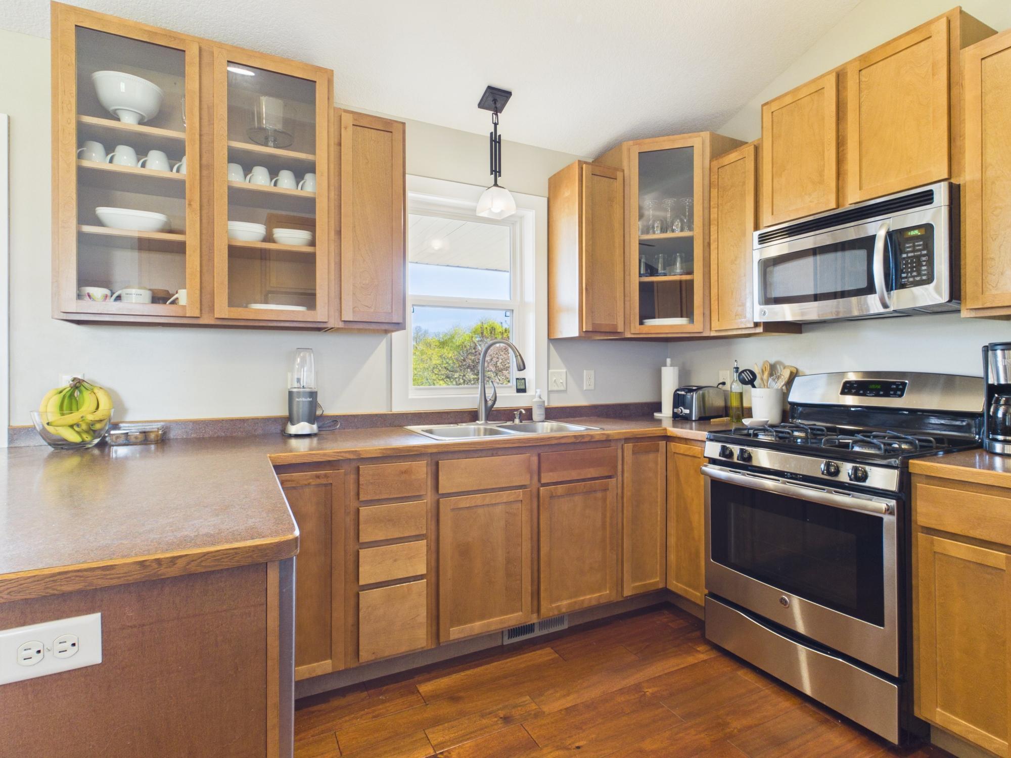 Beautiful hardwood cabinets