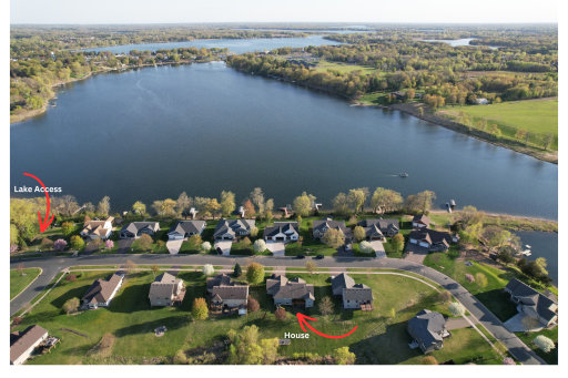 View of home, lake access, and North Lindstrom.