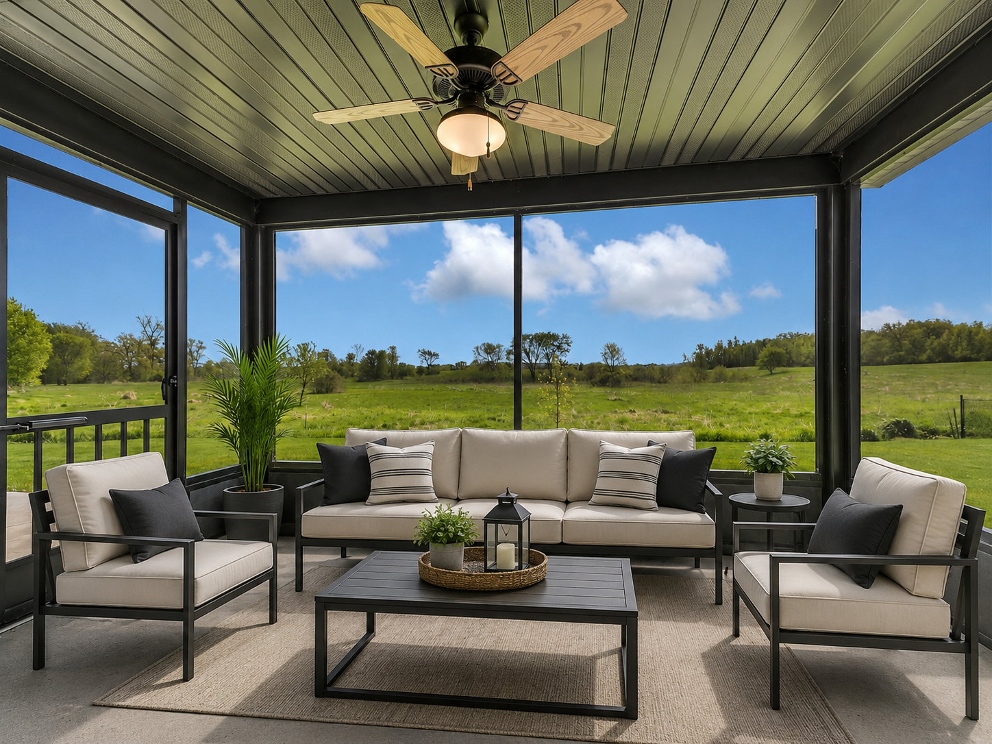 Time to relax -Screened In Porch Virtually Staged