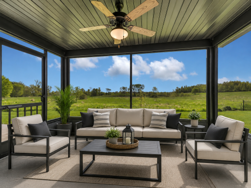 Time to relax , no bugs-Screened In Porch Virtually Staged