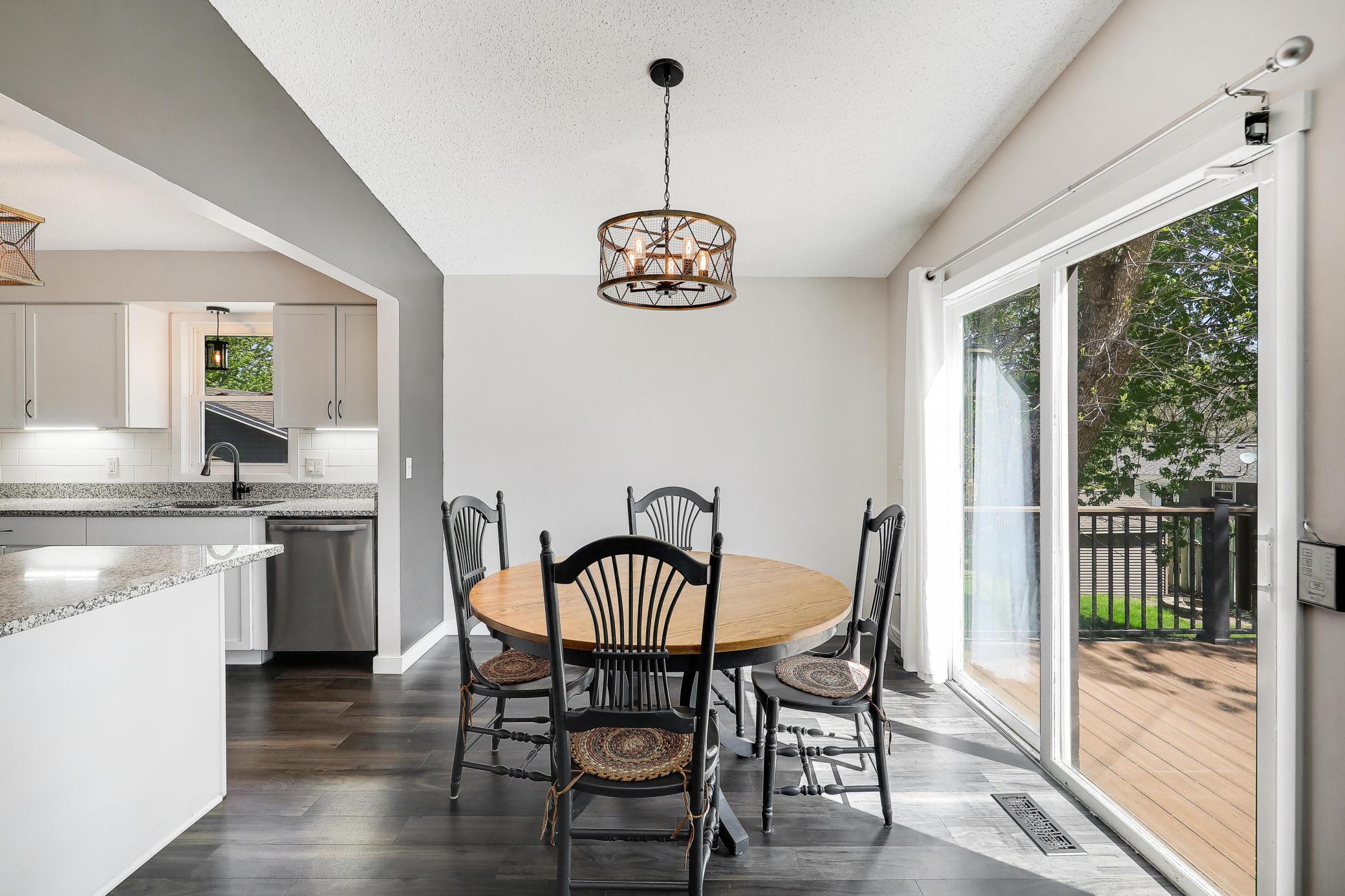 The east-facing dining room is filled with beautiful natural light in the morning.