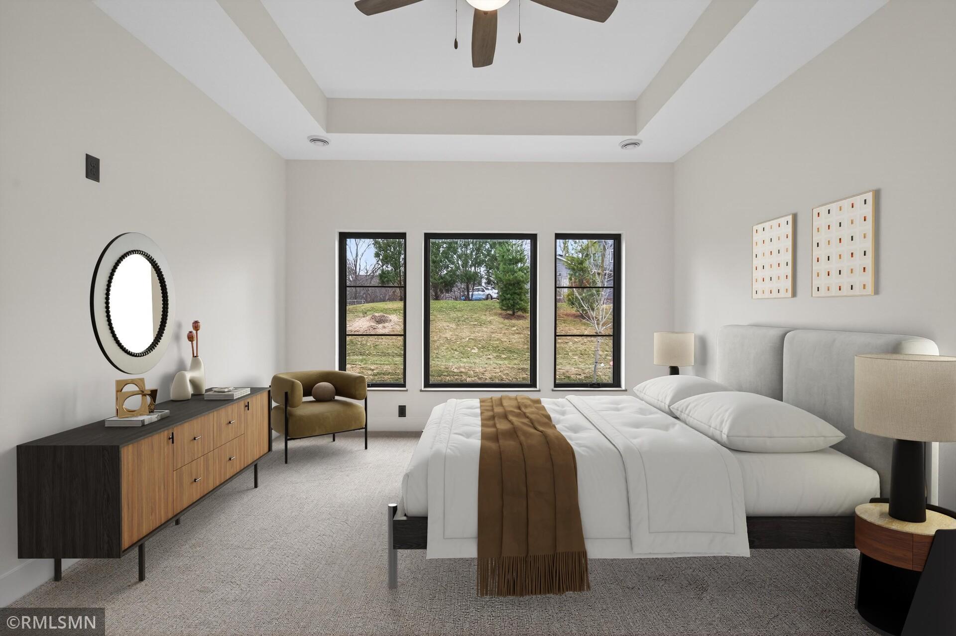 Primary bedroom - this photo has been virtually staged