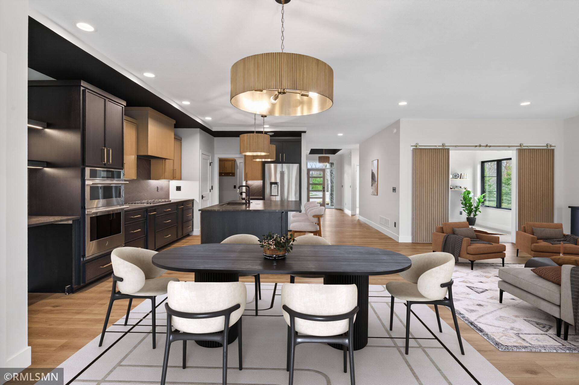 Dinette-Great Room-Kitchen: This photo has been virtually staged