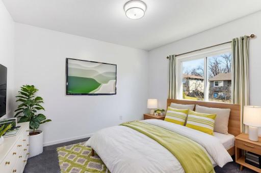 Well-sized third bedroom providing additional space to fit your lifestyle needs. It has been virtually staged.