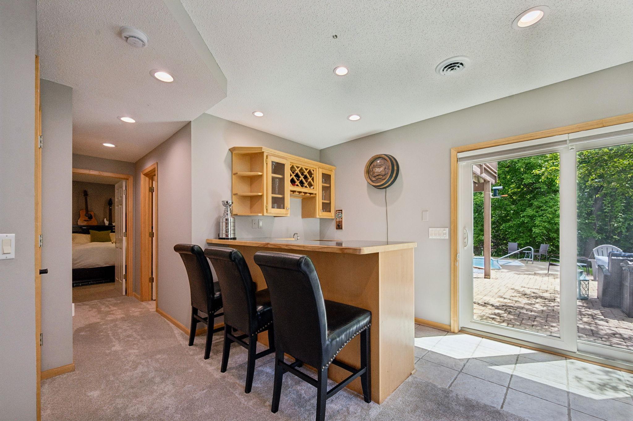 Wet Bar convenient to the Pool