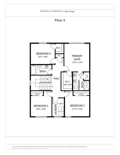Upper Level Floor Plan. All measurements are approximate.