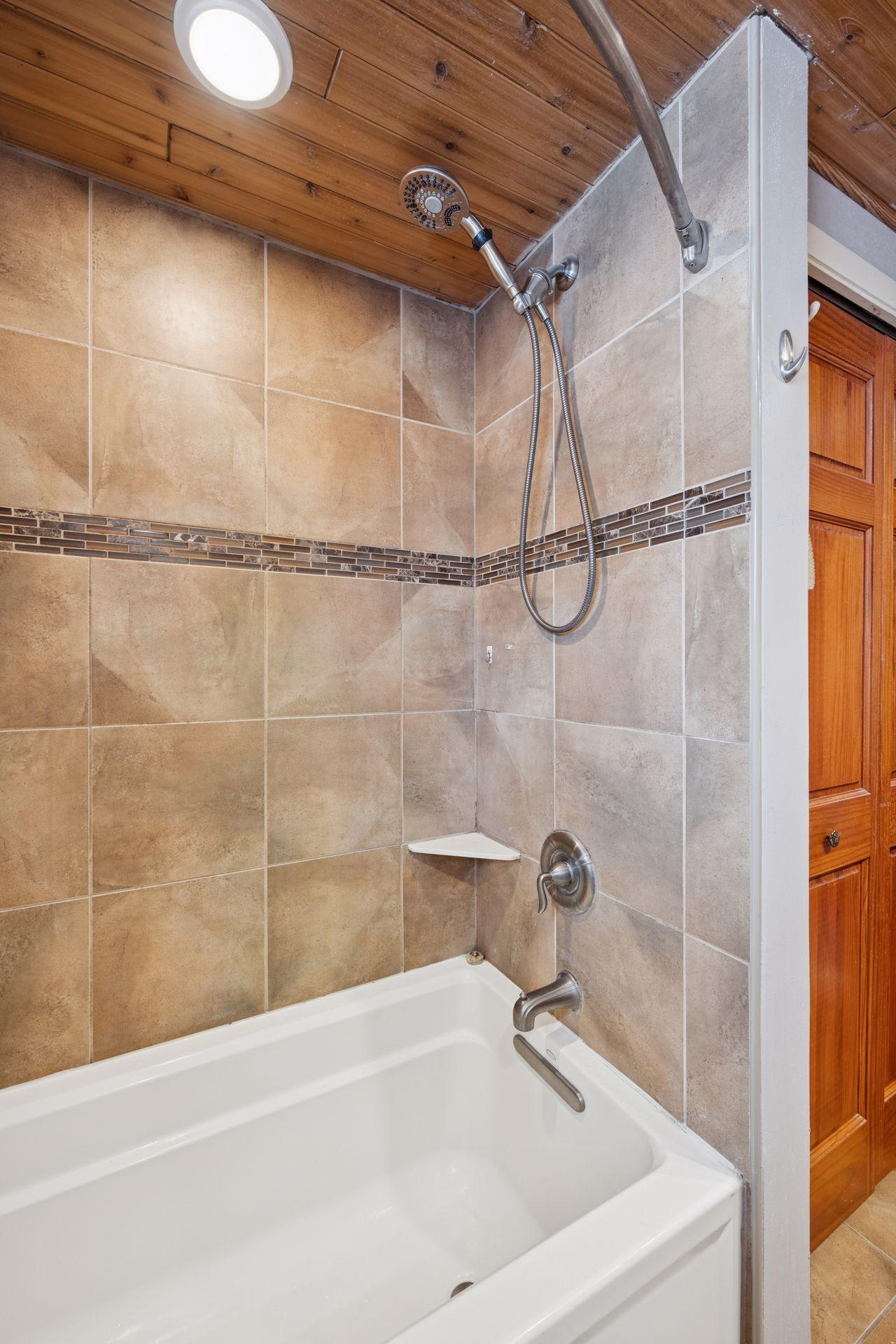 Remodeled tile shower