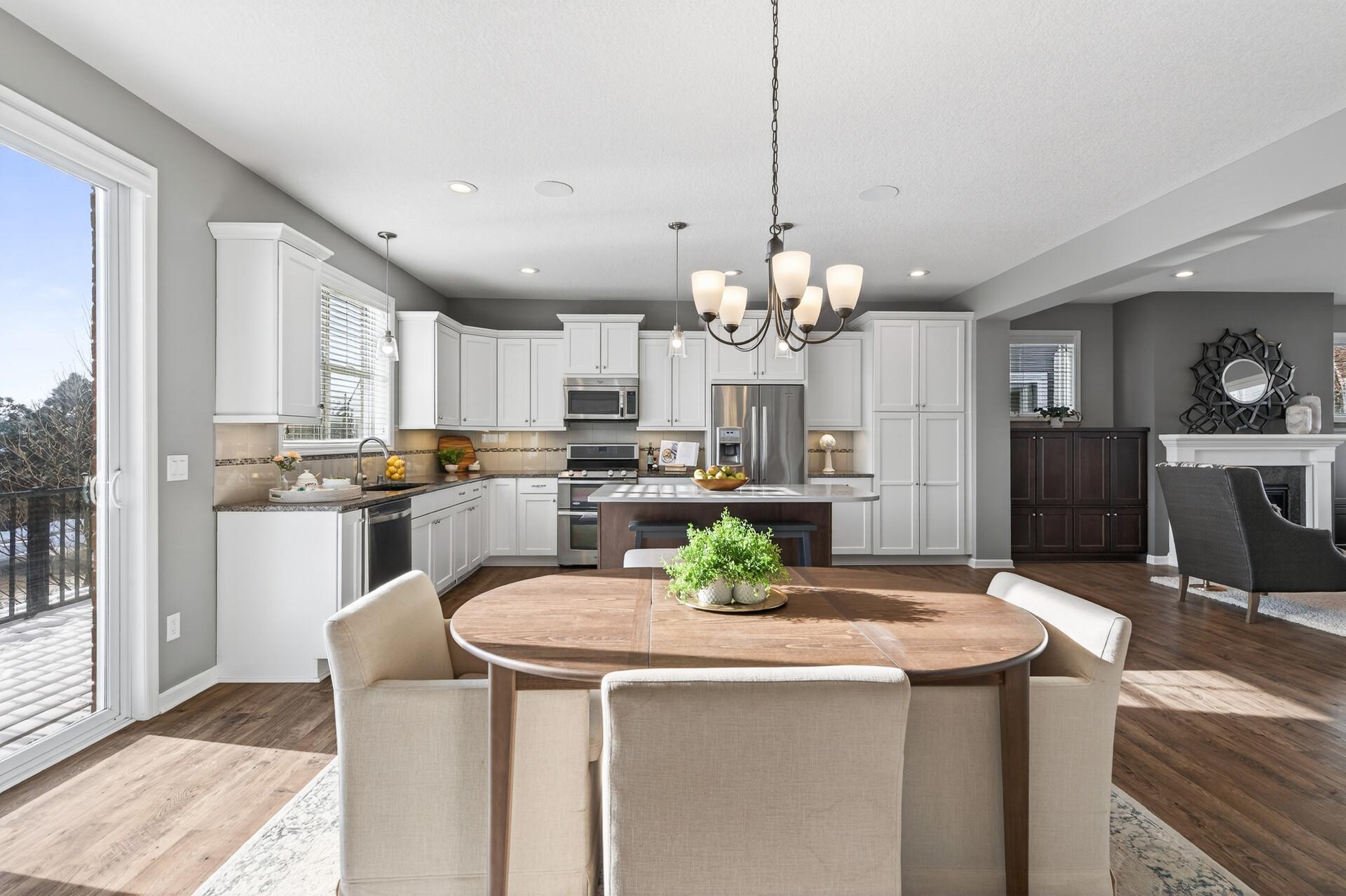 Beautiful cabinets provide great flow