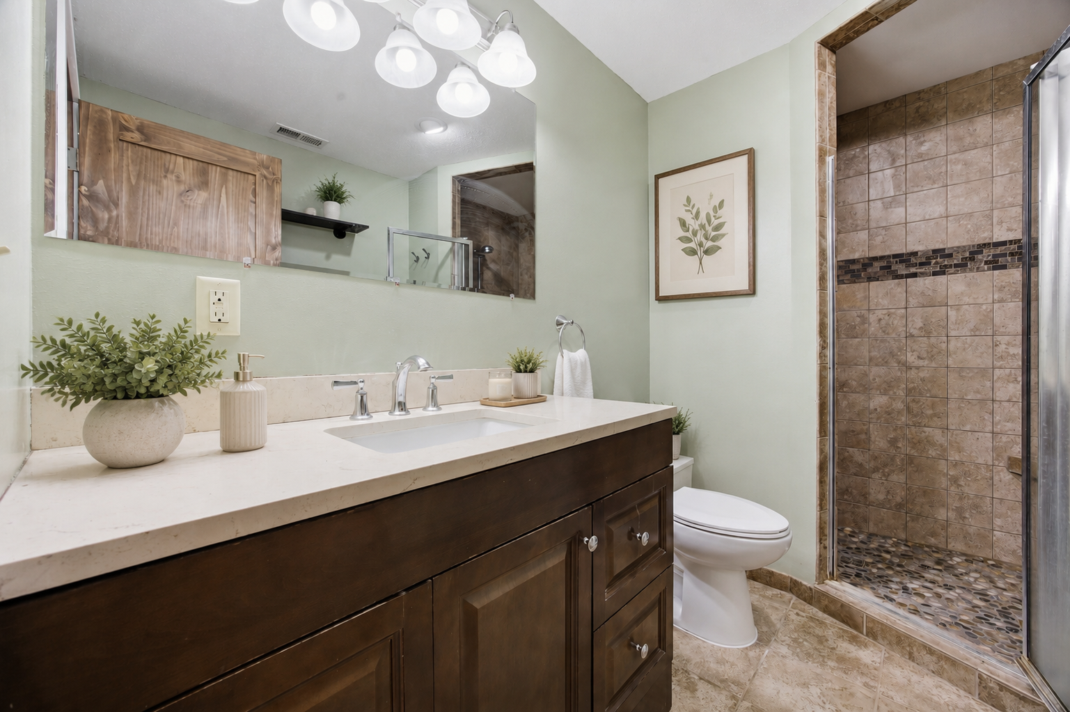 Digitally Staged 3/4 Bath