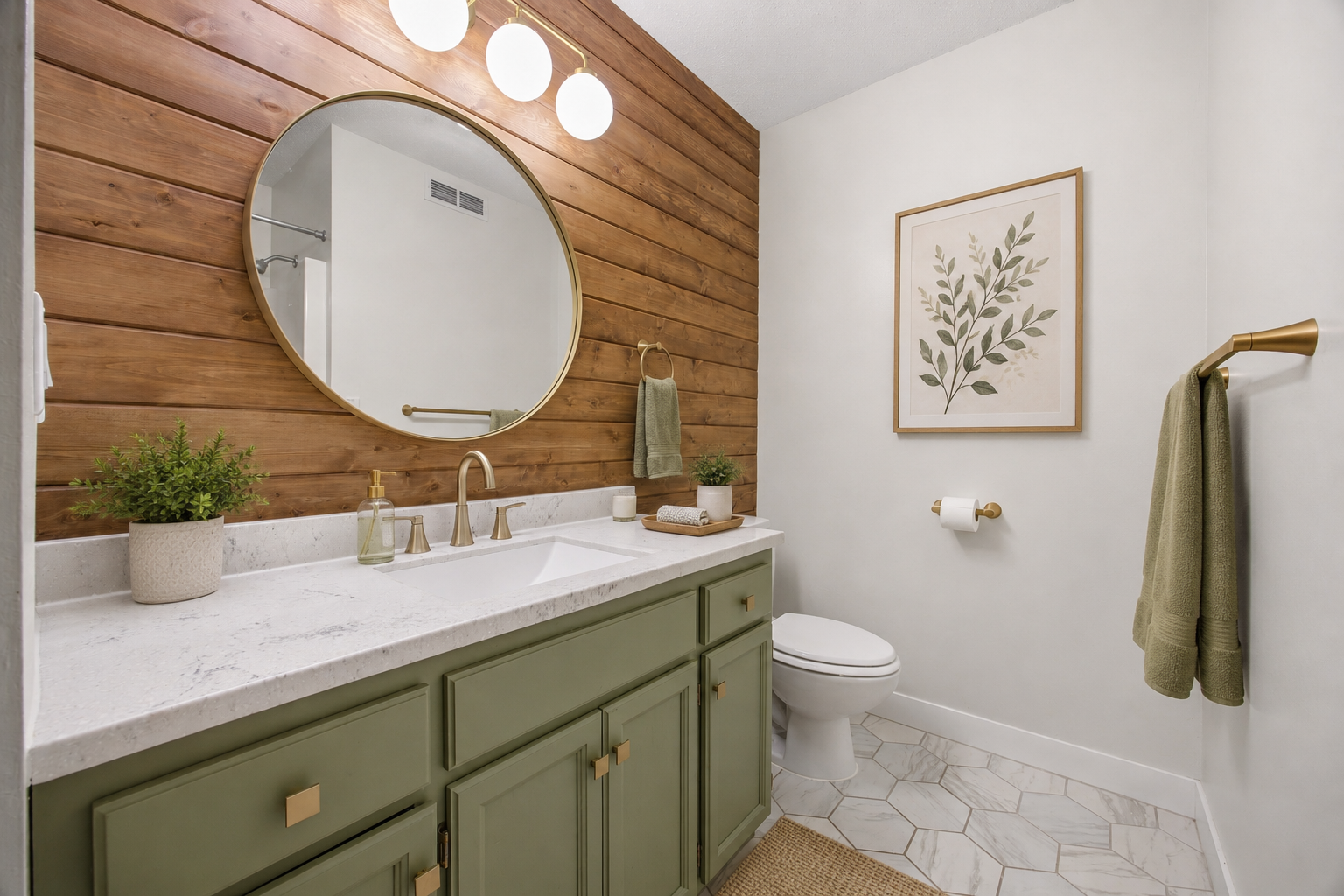 Digitally Staged Full Bathroom