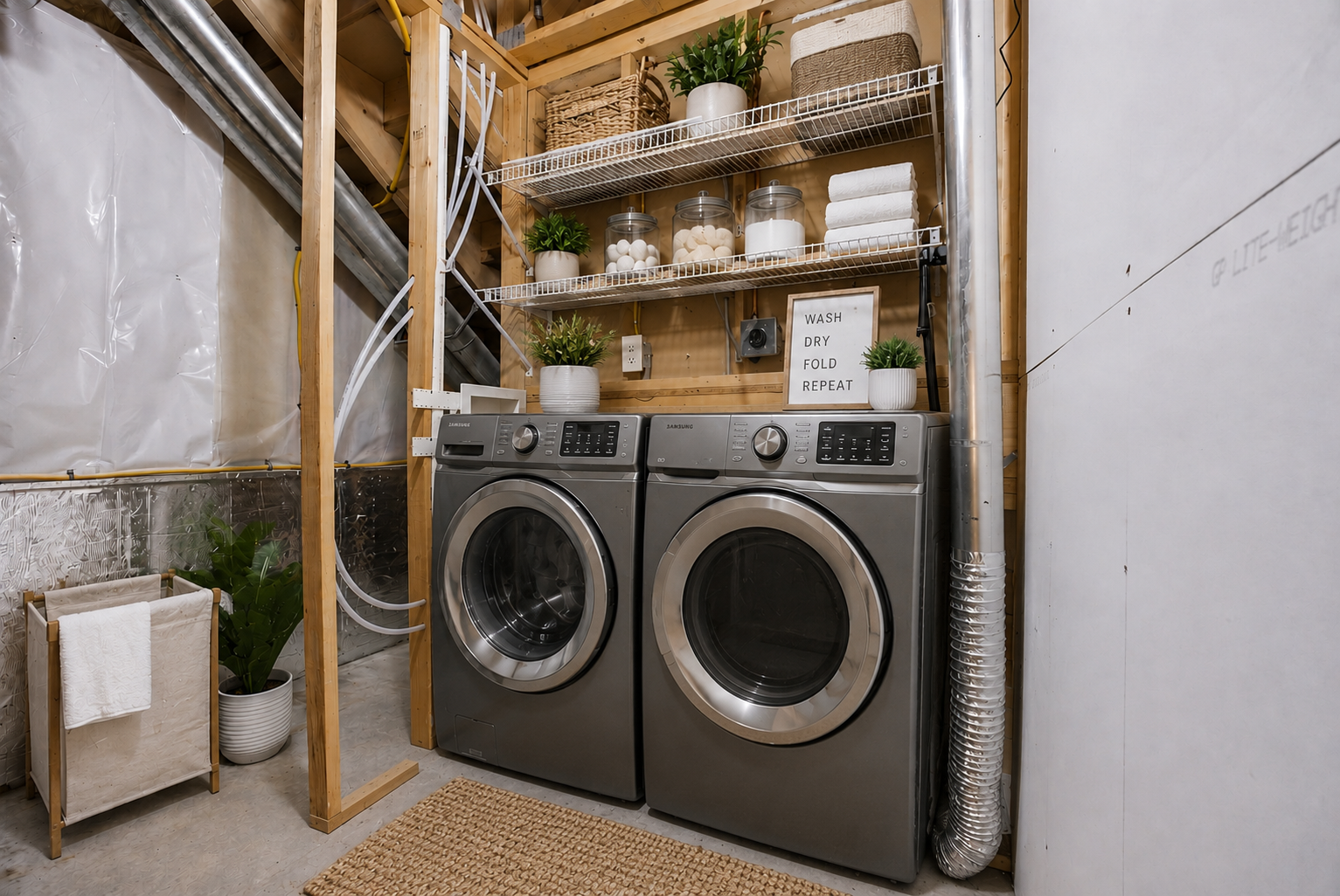 Digitally Staged Laundry Area