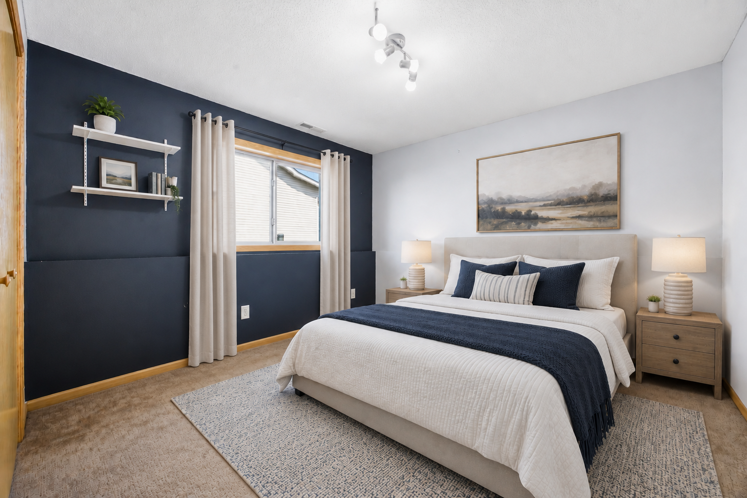 Digitally Staged Bedroom 4 - Lower Level