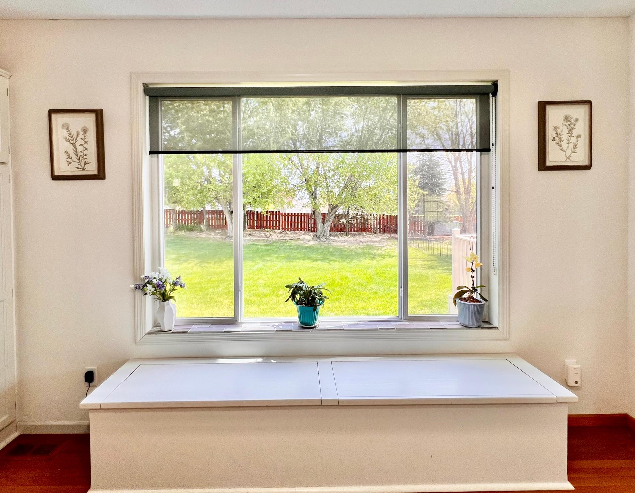 How cute is this storage bench in kitchen!?