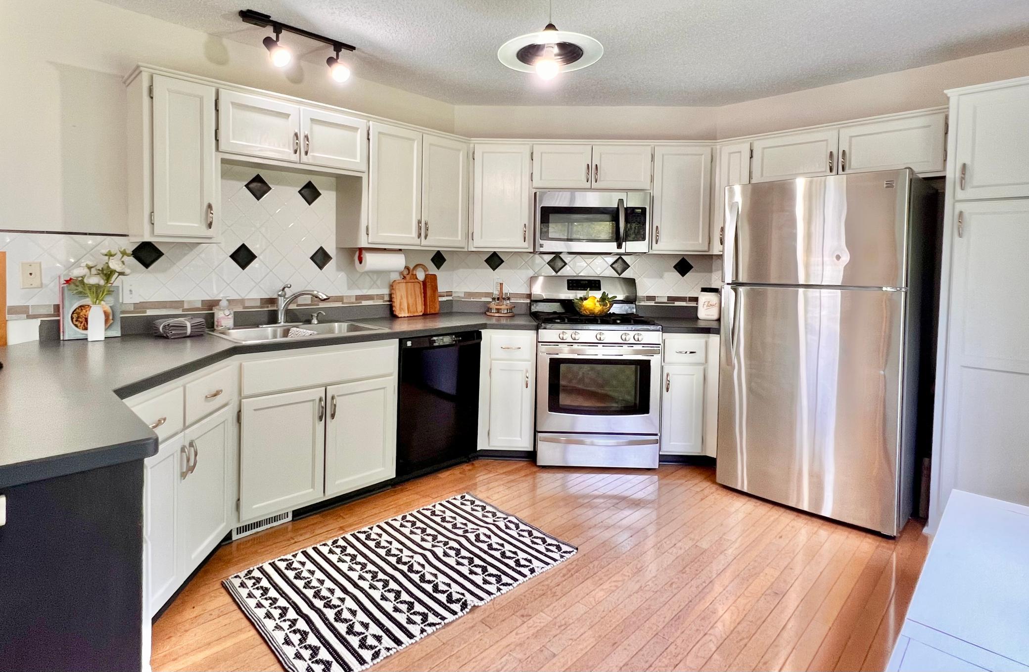 Timeless hardwood floors throughout the main level.