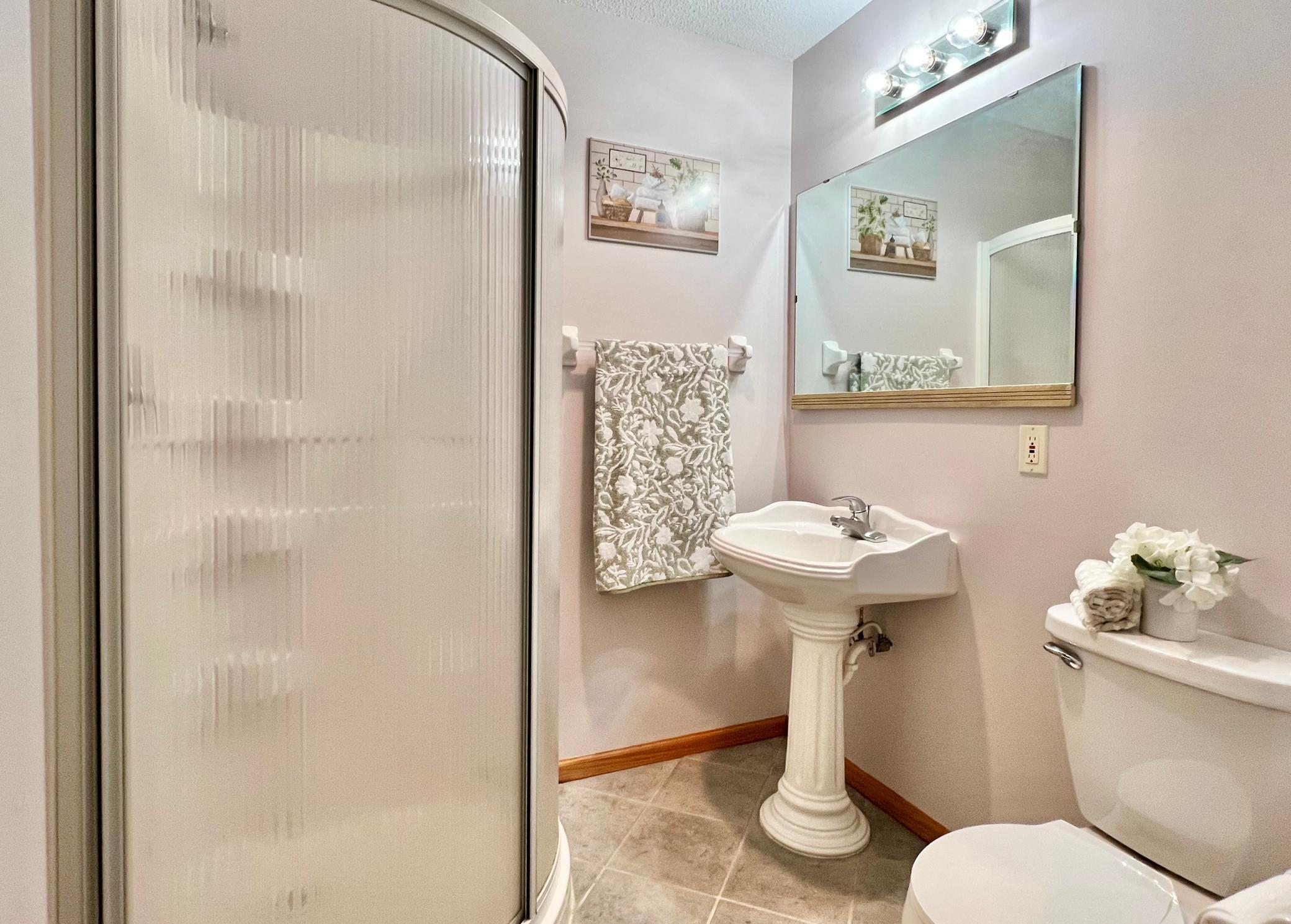 3/4 Bathroom in lower level.