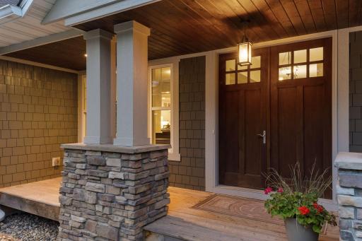 Wooded double front doors