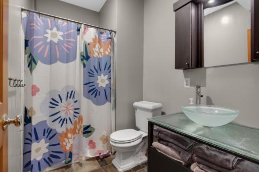 Convenient Â¾ bath located on the lower level.