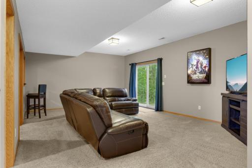 Walk-out lower level offers an inviting family room.