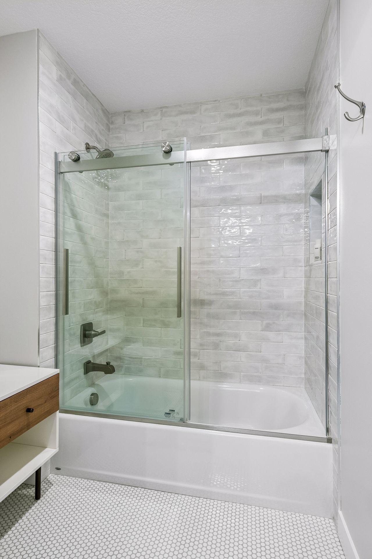 Separate shower and toilet area