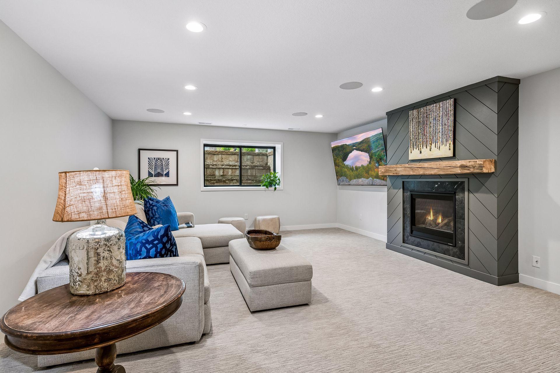 Spacious family room with egress