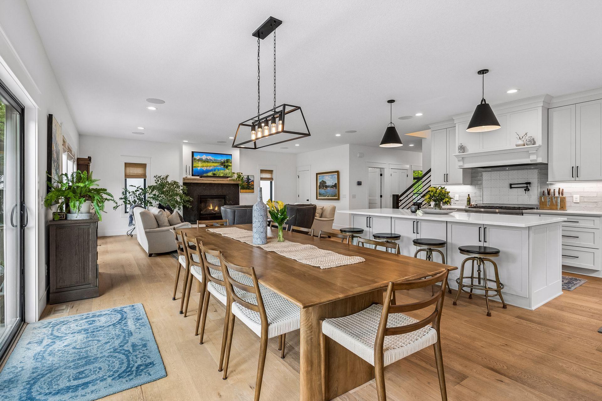 Hardwood floors flow throughout main level