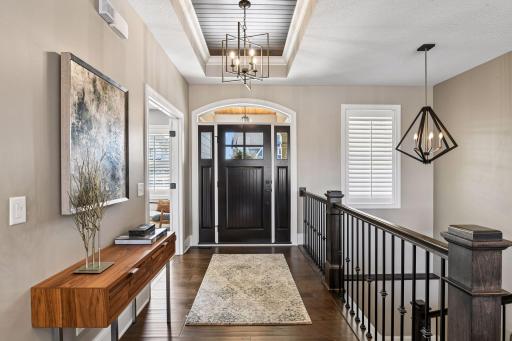 Custom built by Gonyea, this home offers the highest level of fit and finish. Step inside to discover upgraded millwork, beautiful wood floors and inviting spaces.