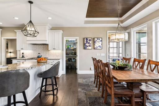 A walk-in pantry provides additional storage for your kitchen tool and treats!