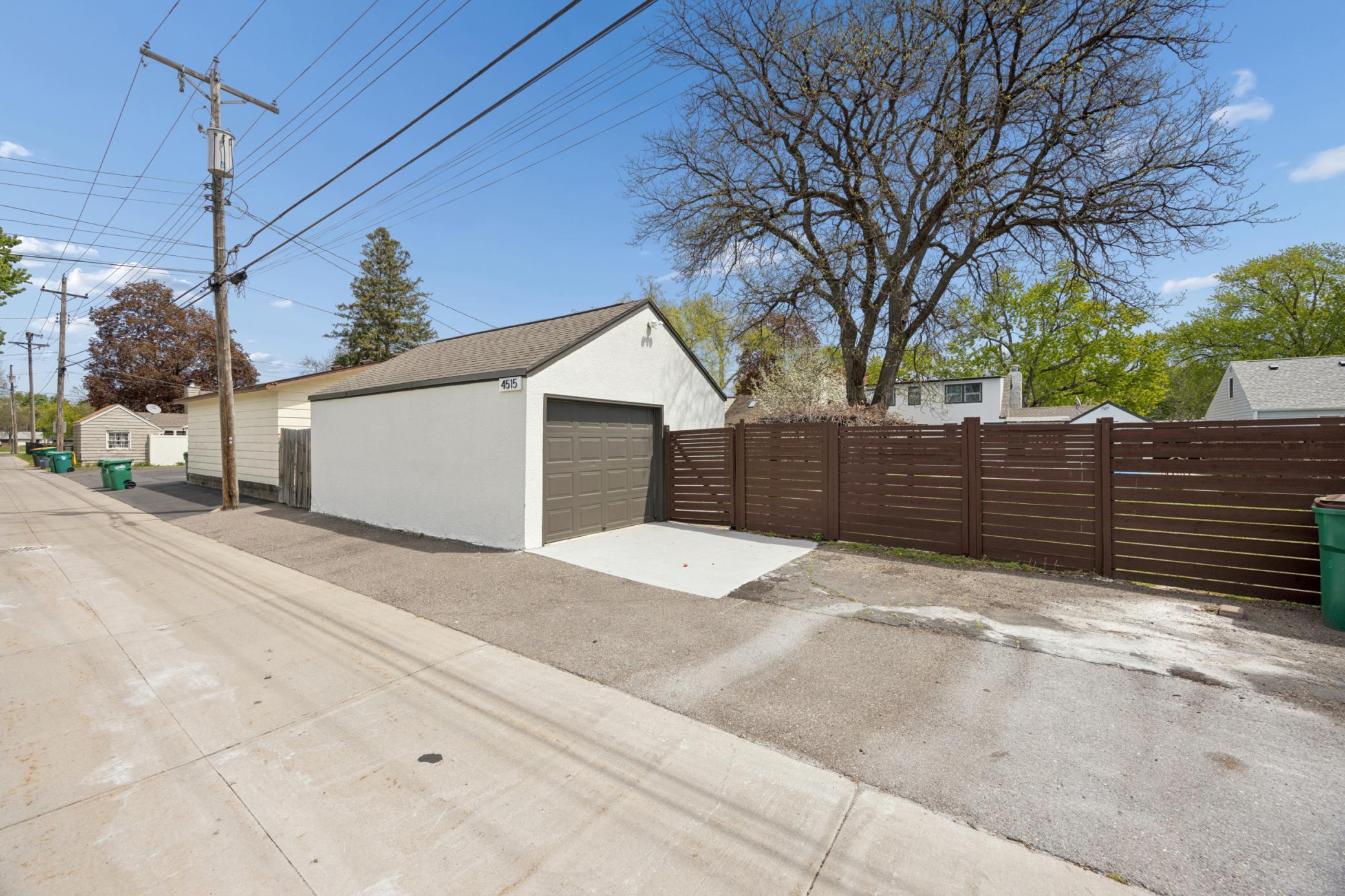 Detached garage apx 16 x 22 PLUS storage area apx 11 x 9