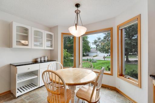 A bay window to the front frames the view from your dinette table.
