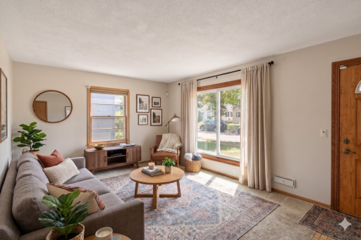 Main level: living room (virtually staged)