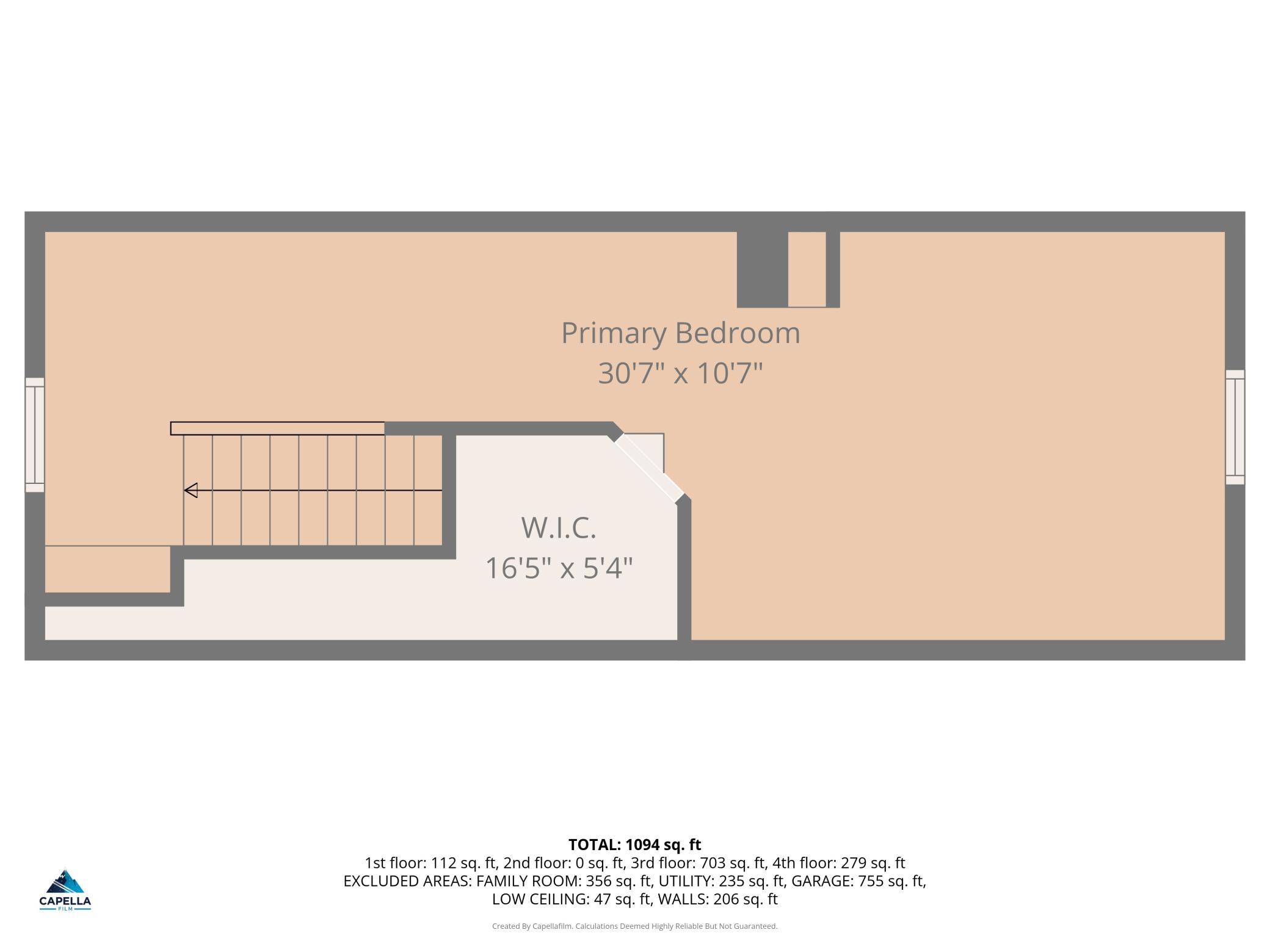 Upper level floor plan
