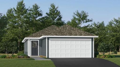 (Exterior rendering, actual home's finishes will vary.)